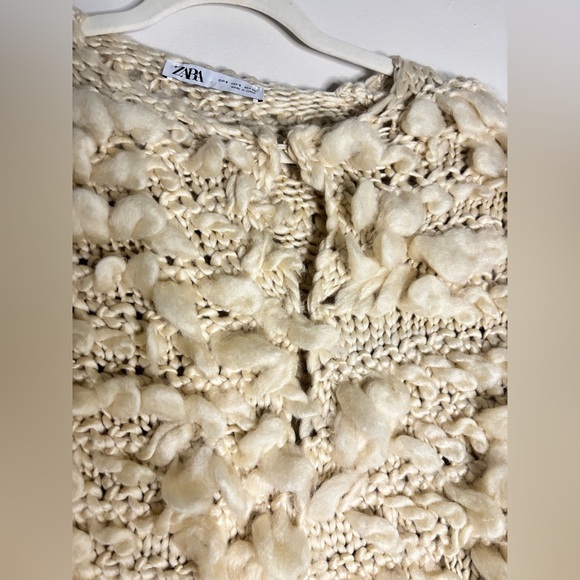 Zara Cream Textured Teddy Jacket - Picture 5 of 5